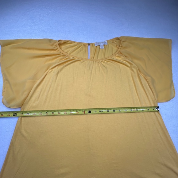 MICHAEL Michael Kors Women Flutter/Dolman Sleeve Blouse Medium Sunflower Yellow - Picture 6 of 12